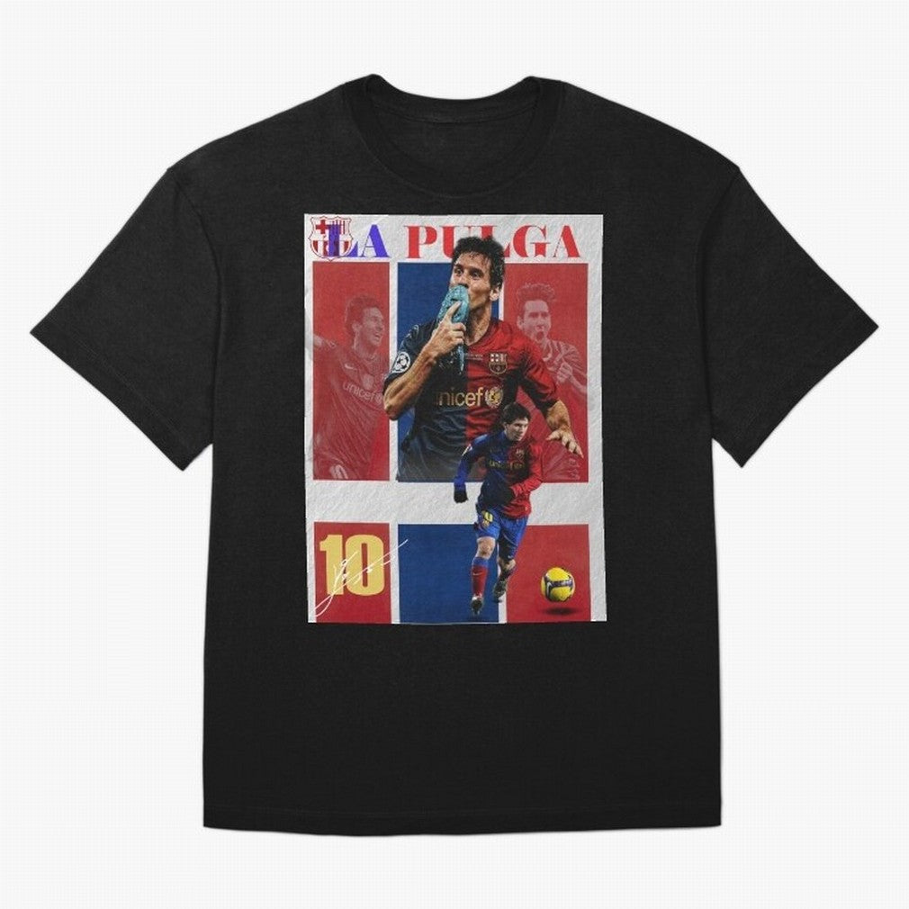 Lionel Messi 2009 UCL Barcelona Poster Oversized T-Shirt Feel the Roar of Match Day Hype around FIFA World Cup 2026 USA Canada Mexico, Messi, Neymar and Mbappe, Argentina, France and Brazil, Vintage Soccer Flavor, Modern Football Stars, National