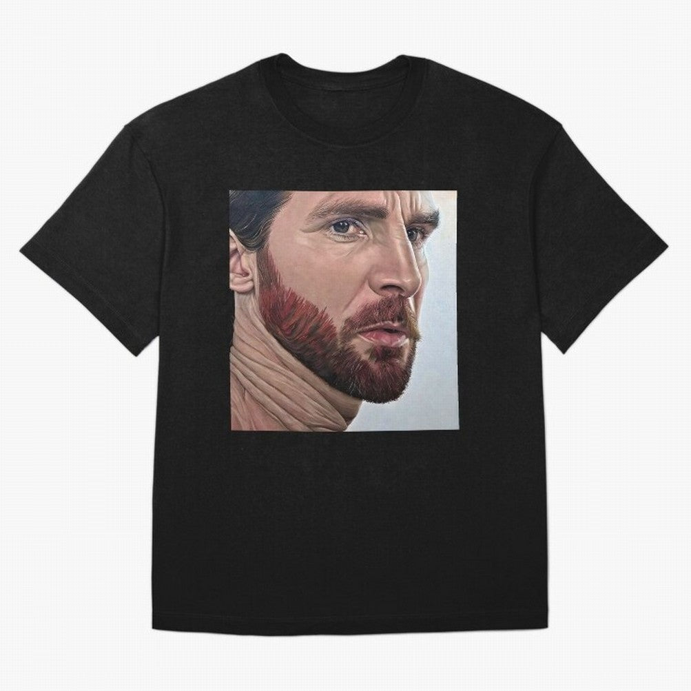 Take a look on Messi Oversized T-Shirt Capture FIFA World Cup 2026 Spirit, Centered on Portugal, Haaland and Mbappe, Football History, Final Match Energy, Crowd Noise and Once in a Lifetime Moments; Created for Match Day Parties, Soccer Gifts, Fan