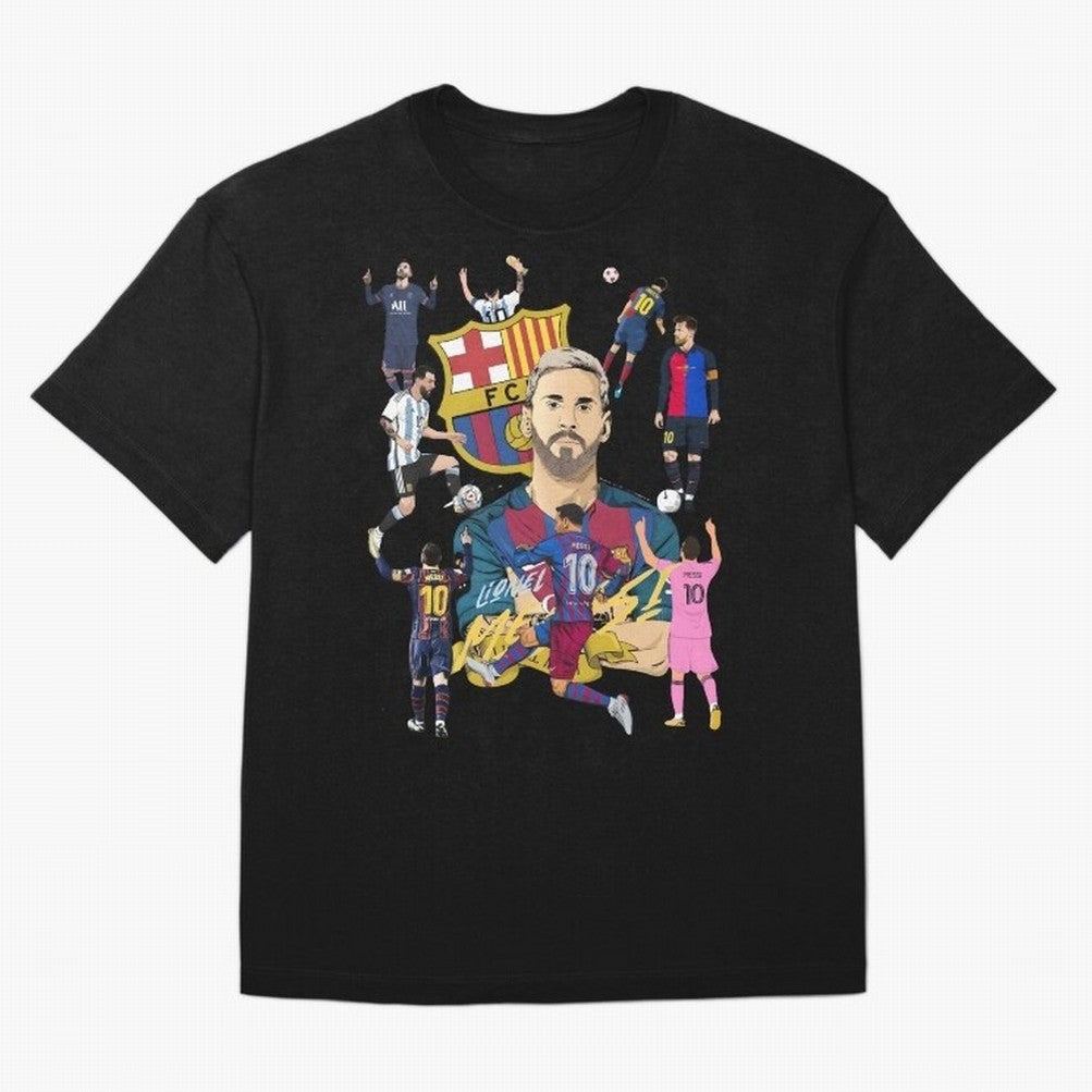 MiaMessi Premium Oversized T-Shirt Celebrate the Magic of FIFA World Cup 2026 USA Canada Mexico for Fans of Messi, Neymar and Mbappe and Argentina, France and Brazil, Bringing Vintage Soccer Flavor, Modern Football Stars, National Flags and Final