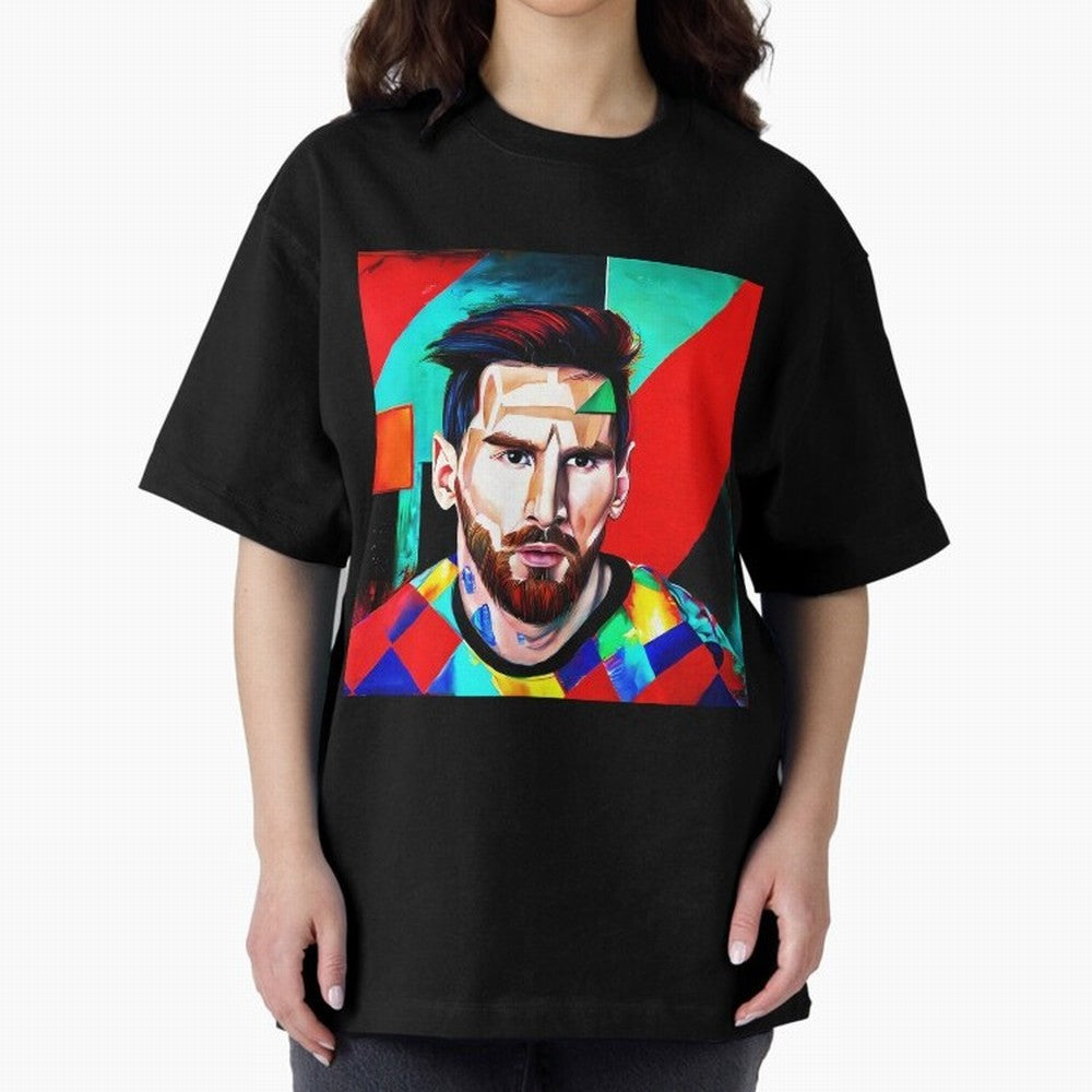 colorful Messi Oversized T-Shirt Celebrate Golden Goal Energy in FIFA World Cup 2026 USA Canada Mexico Spirit, Inspired by Brazil, Messi and Cristiano Ronaldo, Classic Soccer Heritage, Championship Pressure, Fan Loyalty and International Pride;