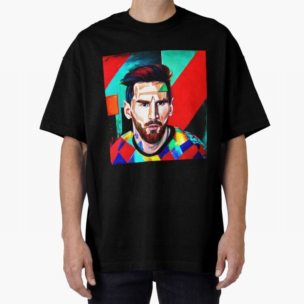 colorful Messi Oversized T-Shirt Celebrate Golden Goal Energy in FIFA World Cup 2026 USA Canada Mexico Spirit, Inspired by Brazil, Messi and Cristiano Ronaldo, Classic Soccer Heritage, Championship Pressure, Fan Loyalty and International Pride;