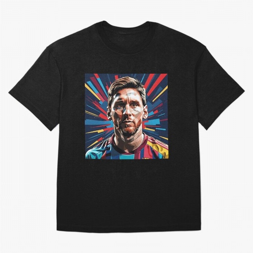 Lionel Messi Pop-Art Portrait Oversized T-Shirt Show Passion for the Stars of FIFA World Cup 2026 Spirit, Celebrating Argentina, Mbappe, Stadium Memories, Football Loyalty, International Chants and Championship Tradition; Ideal for Football Dads,