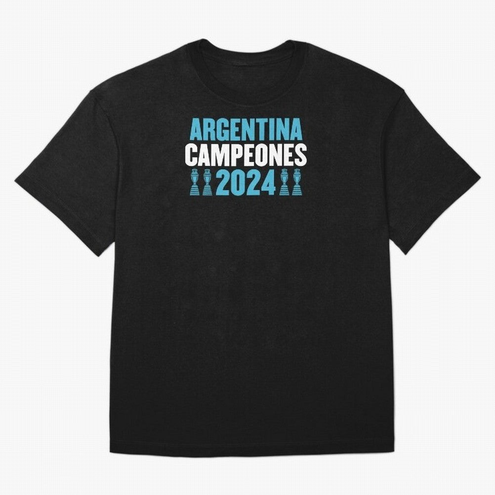 Argentina Campeones 2024 Oversized T-Shirt Keep the Match Day Mood of FIFA World Cup 2026 Group Stage for Fans of Neymar and France, Bringing Retro Football Energy, Iconic Rivalries, Trophy Chase Drama and Stadium Atmosphere; Made for Die Hard