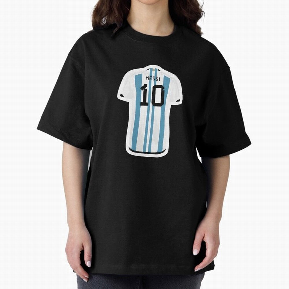 Messi Jersey Oversized T-Shirt Celebrate Fan Culture around FIFA World Cup 2026 USA Canada Mexico Spirit, Driven by France and Portugal, CR7 and Messi, Tournament Hype, Historic Matchups, Family Viewing Parties and Global Sports Pride; Ideal for