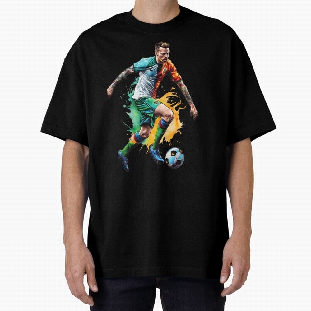 Football Soccer Art Classic T-Shirt Honor the Beautiful Game during Global Football Passion for FIFA World Cup 2026, Built around Haaland, Spain, Sports Nostalgia, International Competition, Famous Players and Unforgettable Victories; Great for