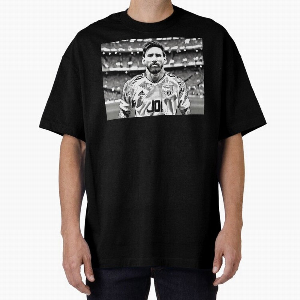 Messi Pop Art Portrait Oversized T-Shirt Experience FIFA World Cup 2026 for Fans of Messi, CR7 and Mbappe and England and Germany, Bringing Champion Mindset, Group Stage Buzz, Knockout Tension and Passionate Fan Culture; Perfect for People Who Love