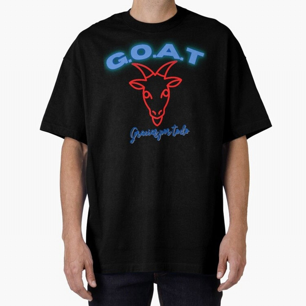 Lionel Messi THANKS GOAT Shirt Oversized T-Shirt Bring a Champion Mindset to Global Football Passion for FIFA World Cup 2026 USA Canada Mexico, Inspired by CR7, England and Germany, Championship Spirit, Famous Goals, Roaring Crowds and