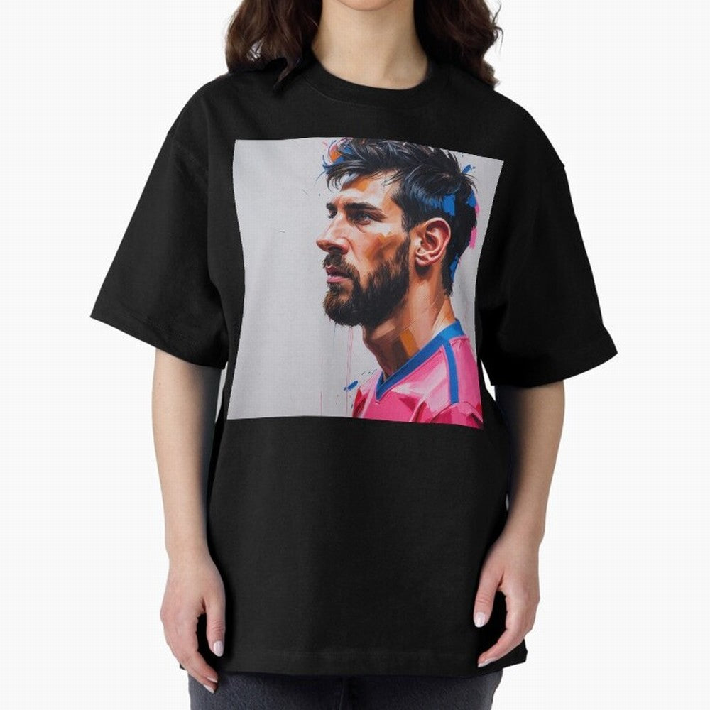 Vibrant Artistic Portrait of Lionel Messi (GOAT) - Digital painting (Version 5) Classic T-Shirt Follow the Road to Global Football Passion for FIFA World Cup 2026, with Cristiano Ronaldo, Haaland and CR7, England, France and Netherlands, Game Day