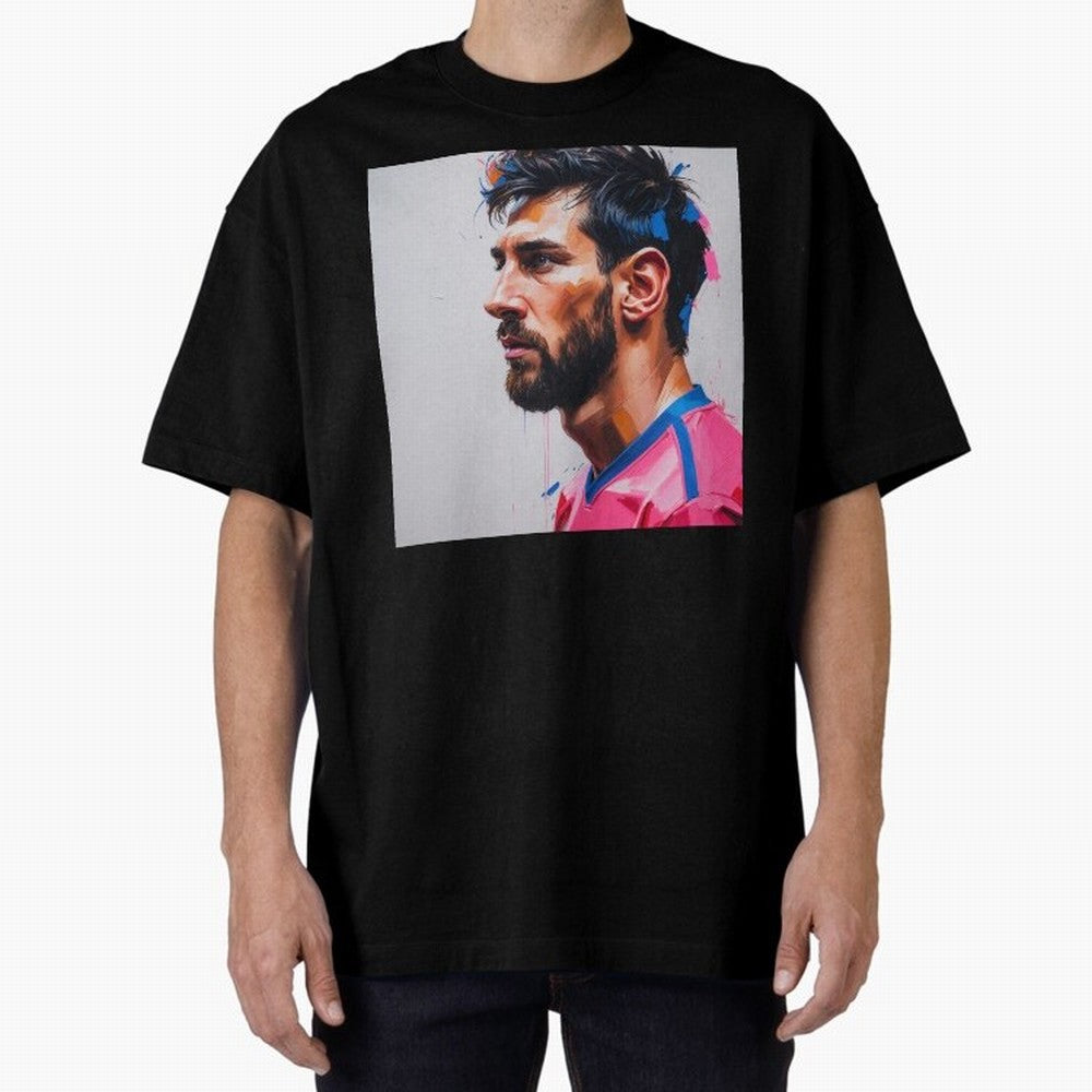 Vibrant Artistic Portrait of Lionel Messi (GOAT) - Digital painting (Version 5) Classic T-Shirt Follow the Road to Global Football Passion for FIFA World Cup 2026, with Cristiano Ronaldo, Haaland and CR7, England, France and Netherlands, Game Day