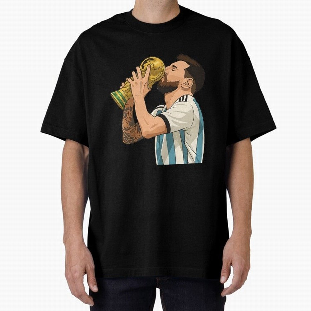 Messi Cup Oversized T-Shirt Bring Global Tournament Vibes to FIFA World Cup 2026 Group Stage for Fans of Neymar, Haaland and Cristiano Ronaldo and Spain, Bringing Global Supporter Spirit, Legendary Goals, National Colors and Tournament Celebration;