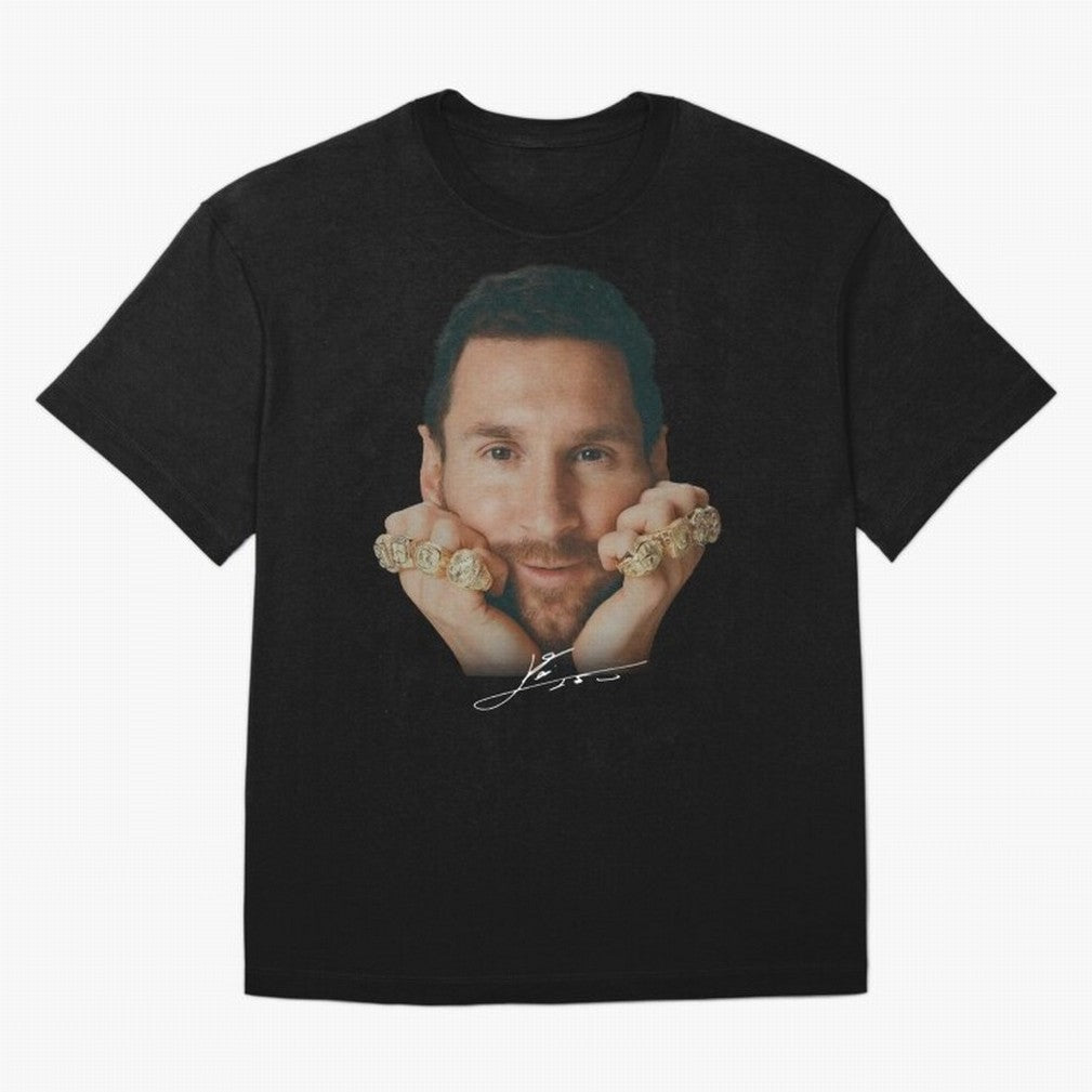 Lionel Messi 8 Ballon d'Or Gold Rings Classic T-Shirt Bring Retro Soccer Energy to the FIFA World Cup 2026 Group Stage Journey through Haaland and Mbappe Highlights, England and Germany Pride, Championship Spirit, Famous Goals, Roaring Crowds and