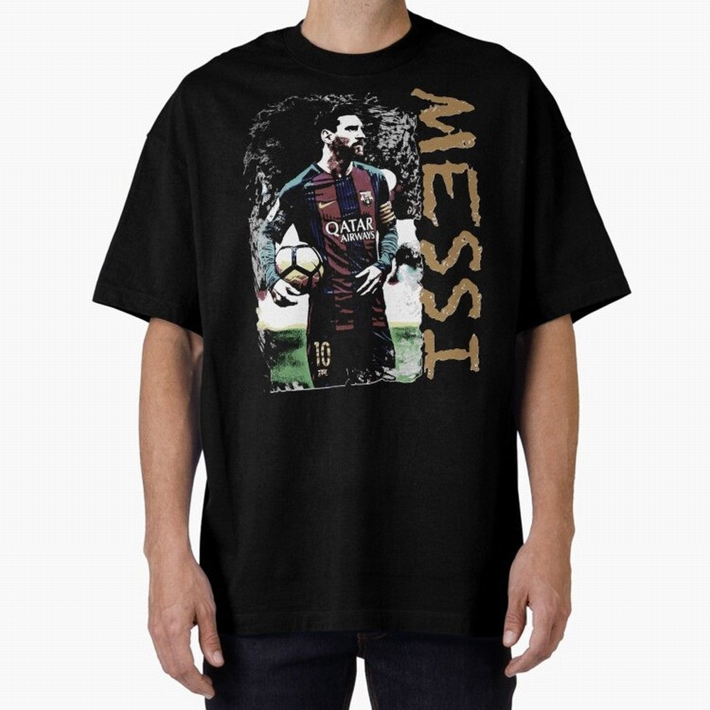 Messi Pop Art Portrait Oversized T-Shirt Experience the Global Stage of FIFA World Cup 2026 Group Stage Built around Mbappe and Neymar, Argentina, France and Brazil Energy, Stadium Chants, National Pride, Trophy Dreams and Unforgettable Football