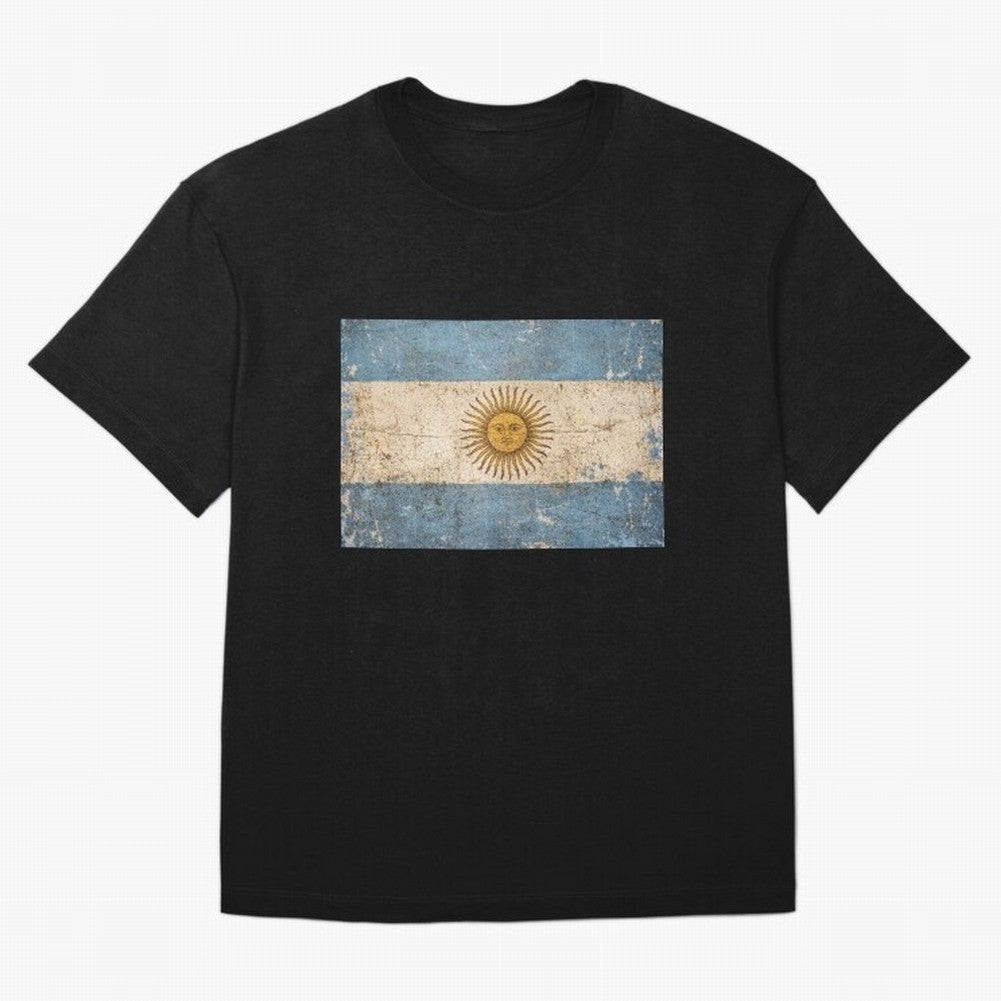 Vintage Argentina Flag Soccer Fan Design Classic T-Shirt Remember Global Football Passion for FIFA World Cup 2026 Group Stage, Centered on Messi and Cristiano Ronaldo, Germany, Championship Spirit, Famous Goals, Roaring Crowds and International