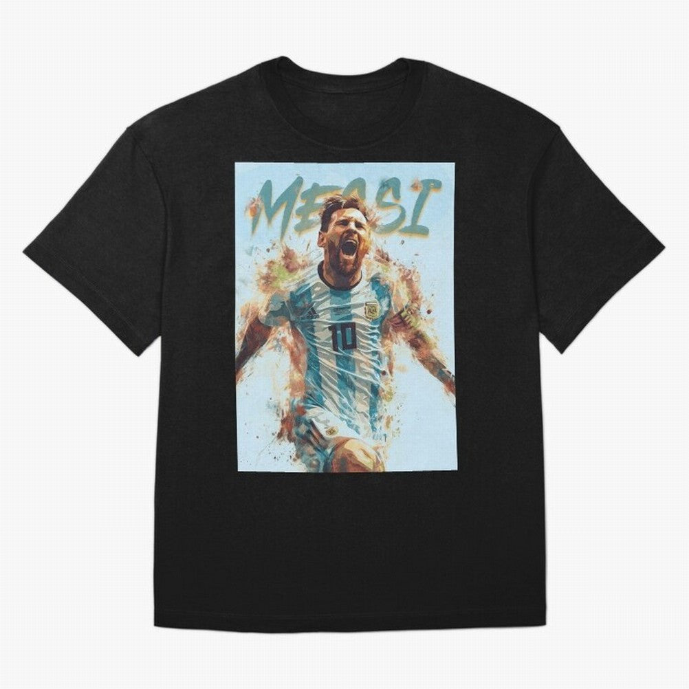 Messi Pop Art Portrait Classic T-Shirt Stand Out with Spirit from the FIFA World Cup 2026 Journey through Neymar, Haaland and Cristiano Ronaldo Highlights, England Pride, Football Passion, Legendary Performances, Festival Vibes and Supporter