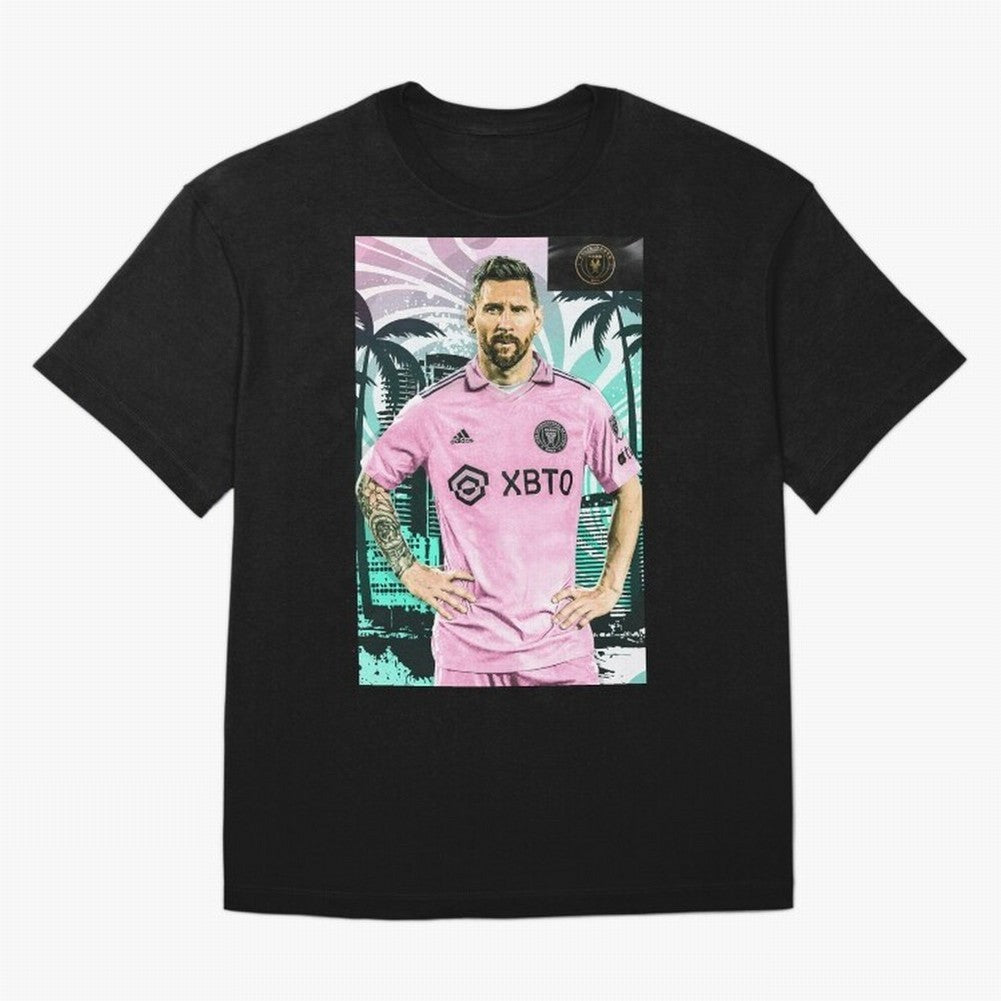 Messi Pop Art Portrait Oversized T-Shirt Capture the FIFA World Cup 2026 Group Stage Journey through Neymar Highlights, Netherlands Pride, Fan Favorite Moments, National Team Passion, Big Match Drama and Soccer History; Great for Supporters Who