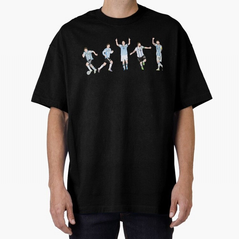 Messi in the World Cups since 2006 Oversized T-Shirt Bring Supporter Culture to Global Football Passion for FIFA World Cup 2026, Celebrating Messi, Neymar and Mbappe, Portugal, Spain and Germany, Football Passion, Legendary Performances, Festival