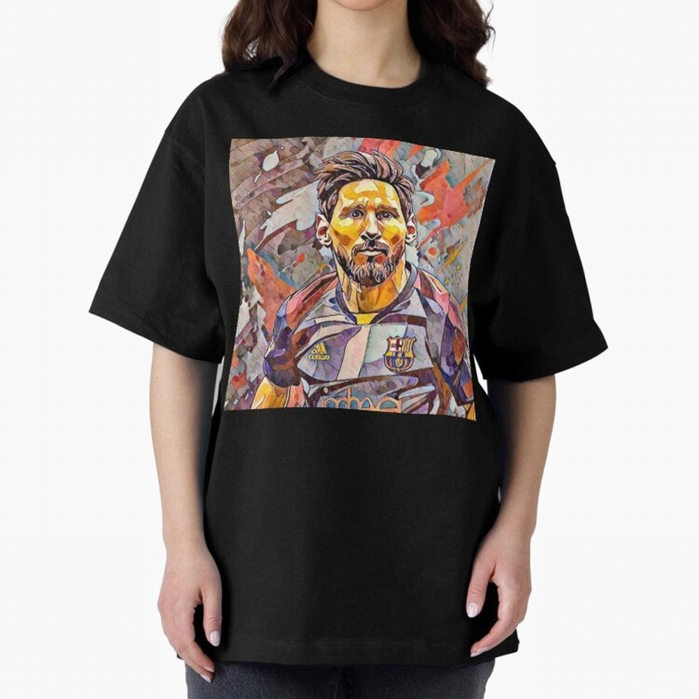 Messi art Oversized T-Shirt Celebrate the Stars of Global Football Passion for FIFA World Cup 2026, Made for Neymar, Haaland and Cristiano Ronaldo, France, Worldwide Fan Energy, Dramatic Goals, Stadium Lights and Championship Celebrations; Ideal