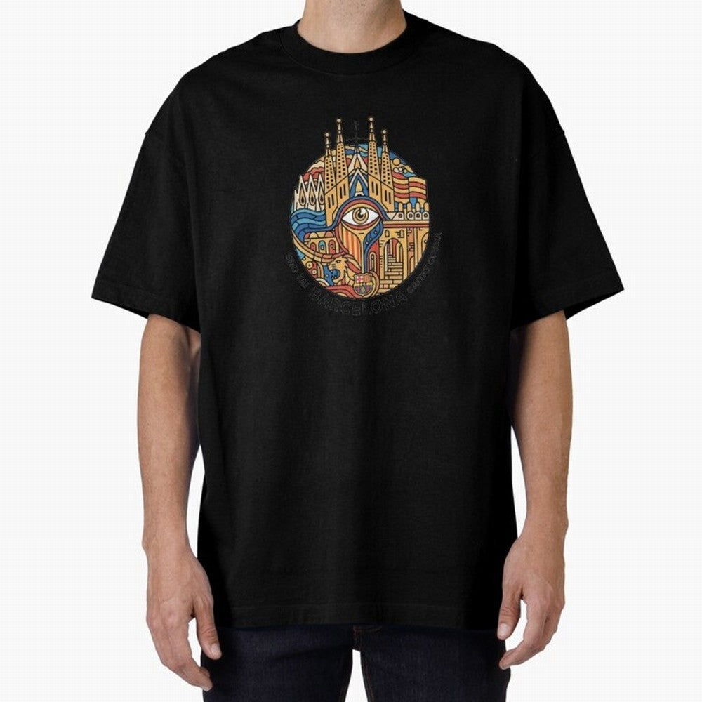BARCELONA Oversized T-Shirt Make Every Kick Count in FIFA World Cup 2026 Group Stage Celebrating Mbappe, France and Portugal Energy, Football Passion, Legendary Performances, Festival Vibes and Supporter Community; Perfect for Supporters Who Want