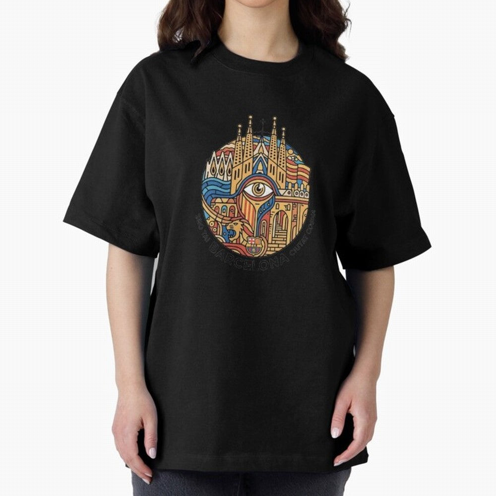 BARCELONA Oversized T-Shirt Make Every Kick Count in FIFA World Cup 2026 Group Stage Celebrating Mbappe, France and Portugal Energy, Football Passion, Legendary Performances, Festival Vibes and Supporter Community; Perfect for Supporters Who Want