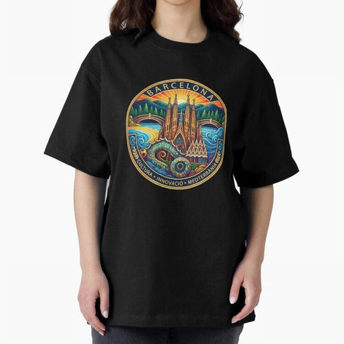 BARCELONA Oversized T-Shirt Cheer through Every Moment of Match Day Hype around FIFA World Cup 2026, CR7 and Messi, England, France and Netherlands, Champion Mindset, Group Stage Buzz, Knockout Tension and Passionate Fan Culture; Perfect for People