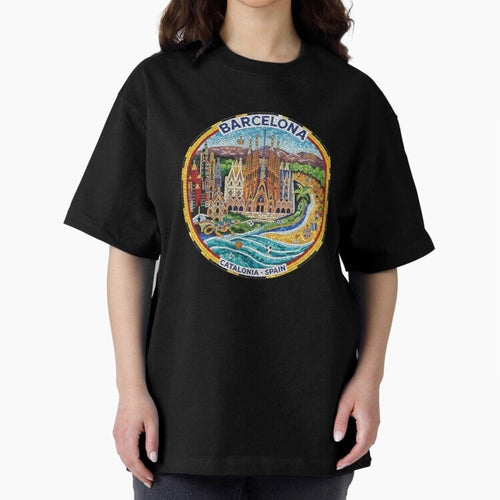 BARCELONA Oversized T-Shirt Follow the Final Road of the FIFA World Cup 2026 Group Stage Journey through Mbappe Highlights, Spain and Netherlands Pride, Championship Spirit, Famous Goals, Roaring Crowds and International Football Unity; Perfect for