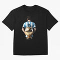 Soccer football lionel messi Barcellona Argentina illustration Oversized T-Shirt Make Your Look Match FIFA World Cup 2026 USA Canada Mexico with Messi, CR7 and Mbappe, France Energy, Goal Celebration Energy, Supporter Heritage, Football Icons and