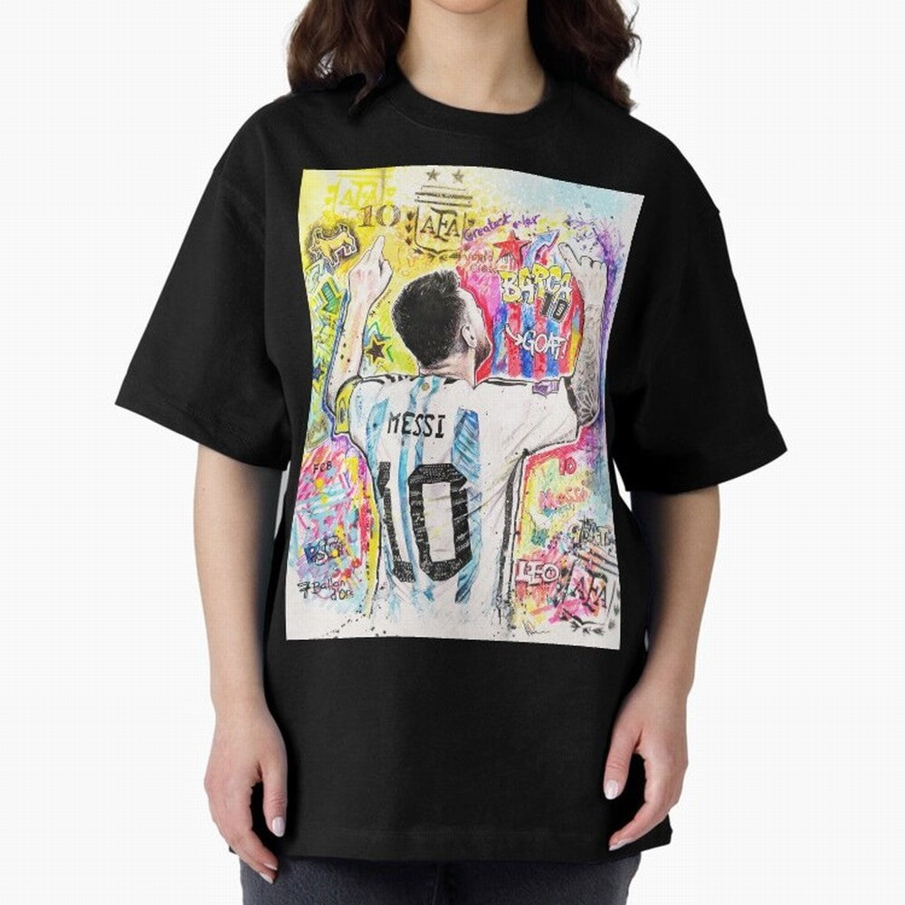 Lionel Messi Oversized T-Shirt Honor the Beautiful Game during FIFA World Cup 2026 USA Canada Mexico for Fans of Messi, Neymar and Mbappe and Spain and Netherlands, Bringing Worldwide Fan Energy, Dramatic Goals, Stadium Lights and Championship