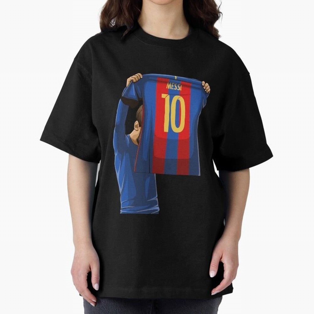 Lionel Messi Oversized T-Shirt Celebrate Fan Favorites in Global Football Passion for FIFA World Cup 2026 Group Stage, Filled with Messi, CR7 and Mbappe, Spain, Goal Celebration Energy, Supporter Heritage, Football Icons and Worldwide Tournament
