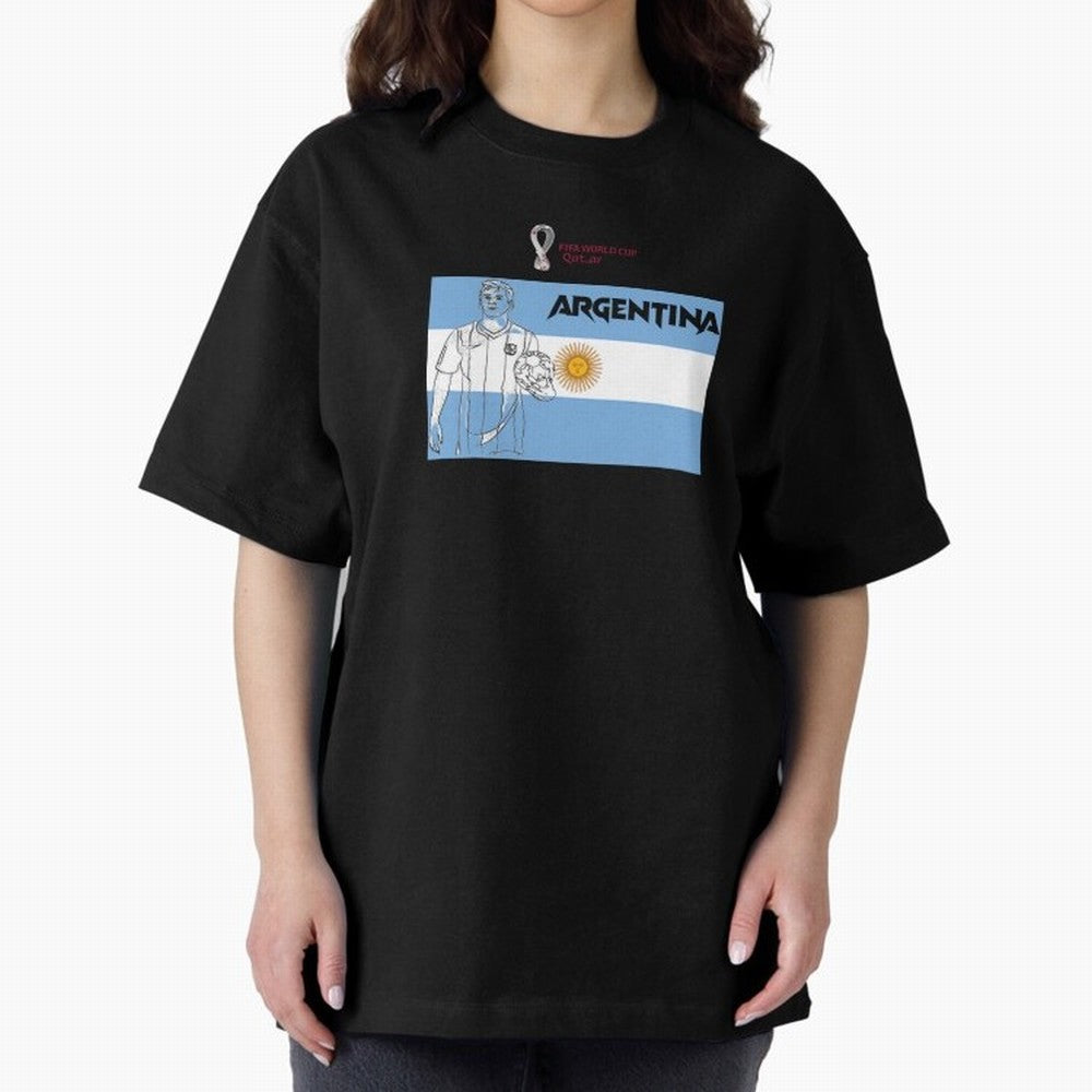 Argentina - FIFA World Cup - Qatar 2022 Oversized T-Shirt Back the Journey through the FIFA World Cup 2026 Journey through Cristiano Ronaldo Highlights, Argentina, France and Brazil Pride, Fan Favorite Moments, National Team Passion, Big Match