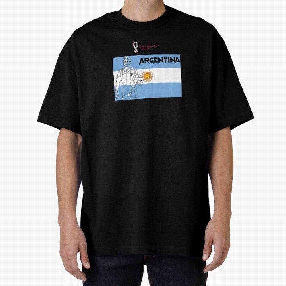 Argentina - FIFA World Cup - Qatar 2022 Oversized T-Shirt Back the Journey through the FIFA World Cup 2026 Journey through Cristiano Ronaldo Highlights, Argentina, France and Brazil Pride, Fan Favorite Moments, National Team Passion, Big Match