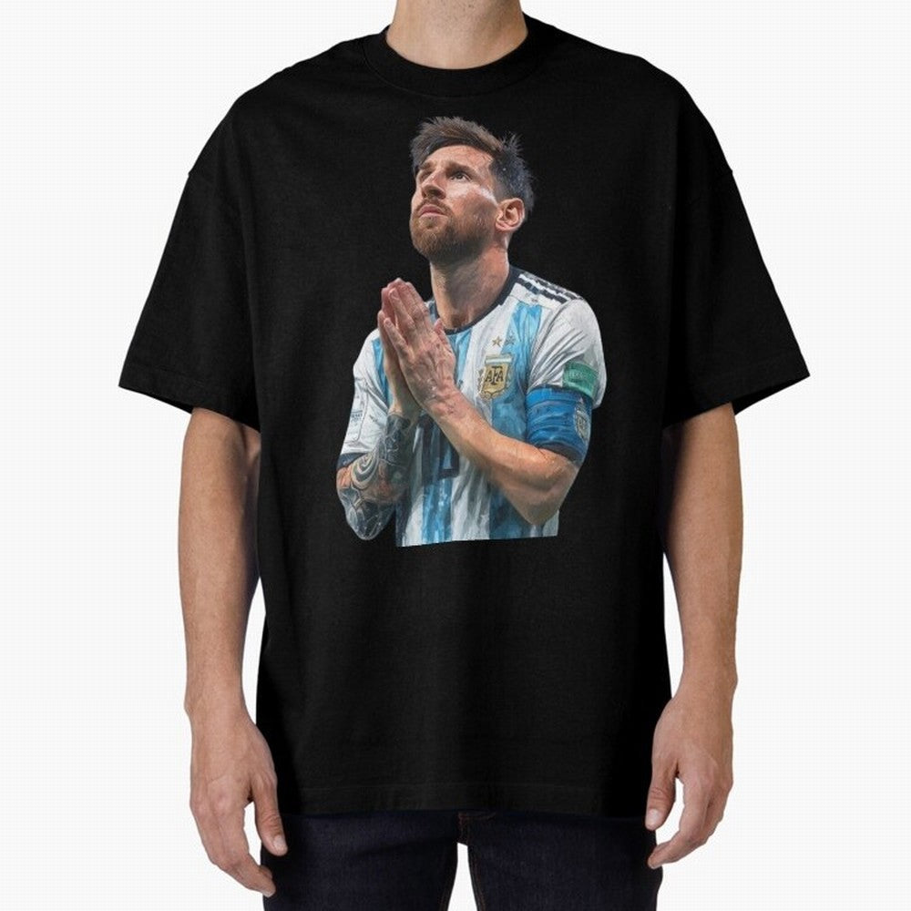 Argentina Messi Football Oversized T-Shirt Celebrate Match Day Hype around FIFA World Cup 2026 USA Canada Mexico, Messi and Cristiano Ronaldo, France and Portugal, Game Day Rituals, Football Legends, Country Pride and the Road to the Final; Made