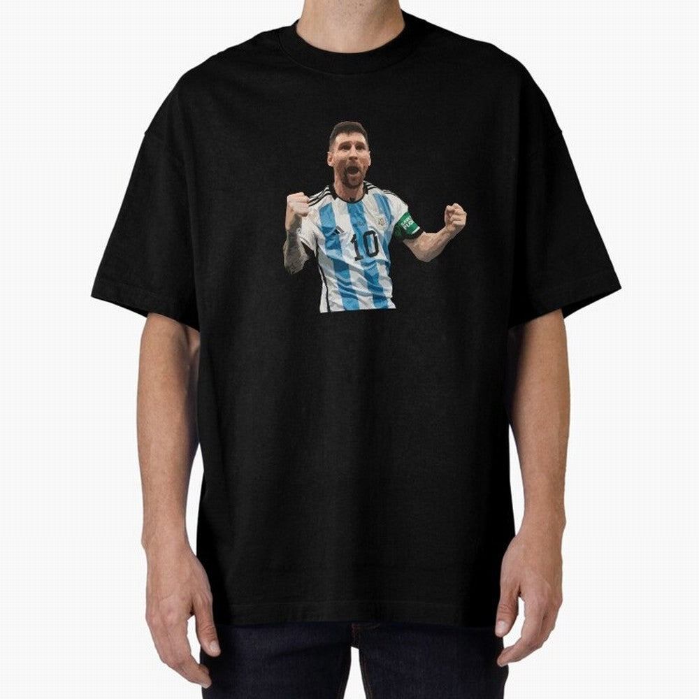 Messi World Champion #2 Oversized T-Shirt Follow Every Goal of FIFA World Cup 2026 Group Stage for Fans of Haaland and Argentina, France and Brazil, Bringing Champion Mindset, Group Stage Buzz, Knockout Tension and Passionate Fan Culture; Great for