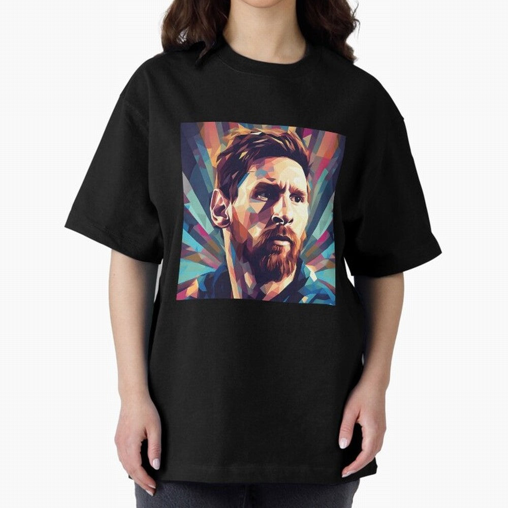 Lionel Messi Portrait Abstract Digital Football Player Classic T-Shirt Keep the Legacy of FIFA World Cup 2026 Highlighting CR7 and Messi, Brazil, Portugal and Argentina Energy, Game Day Rituals, Football Legends, Country Pride and the Road to the