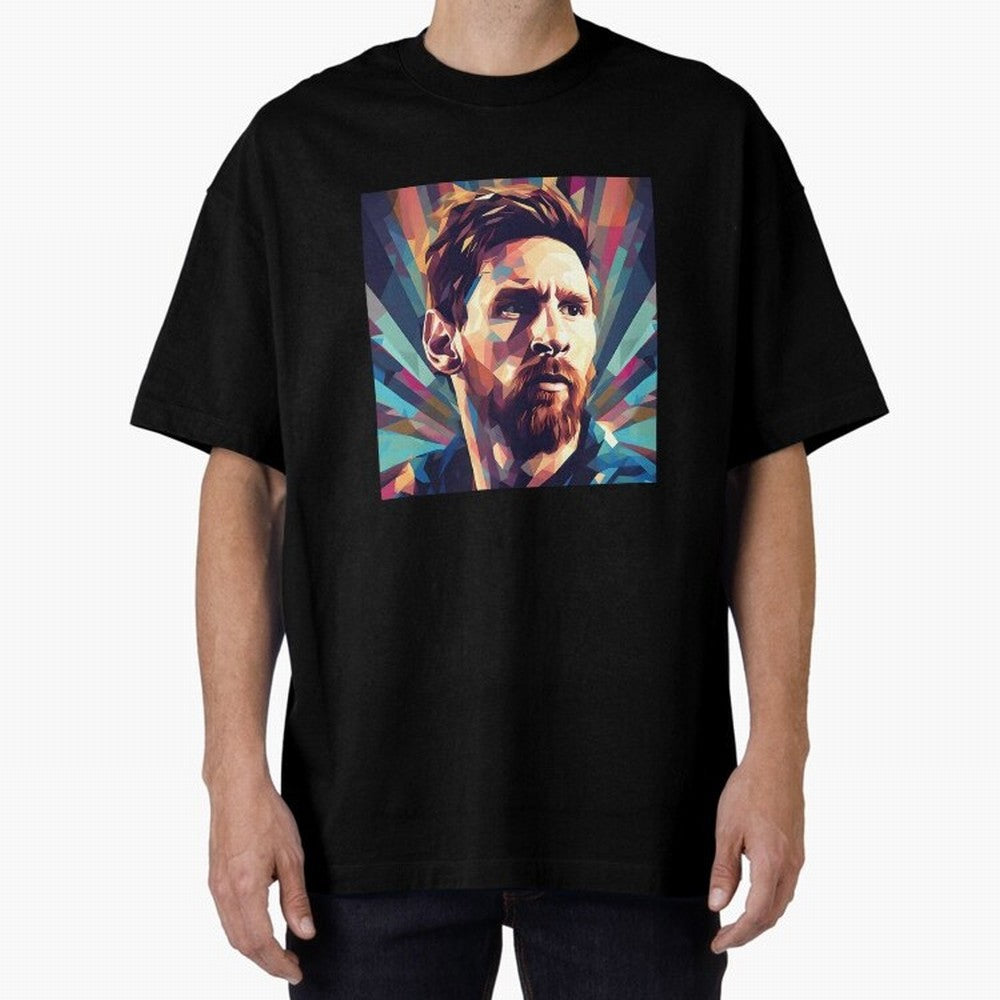 Lionel Messi Portrait Abstract Digital Football Player Classic T-Shirt Keep the Legacy of FIFA World Cup 2026 Highlighting CR7 and Messi, Brazil, Portugal and Argentina Energy, Game Day Rituals, Football Legends, Country Pride and the Road to the