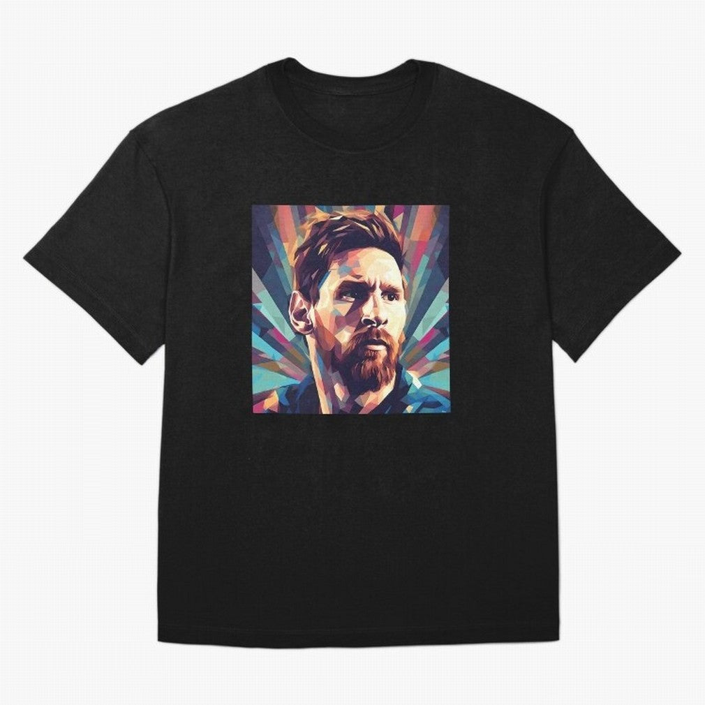 Lionel Messi Portrait Abstract Digital Football Player Classic T-Shirt Keep the Legacy of FIFA World Cup 2026 Highlighting CR7 and Messi, Brazil, Portugal and Argentina Energy, Game Day Rituals, Football Legends, Country Pride and the Road to the