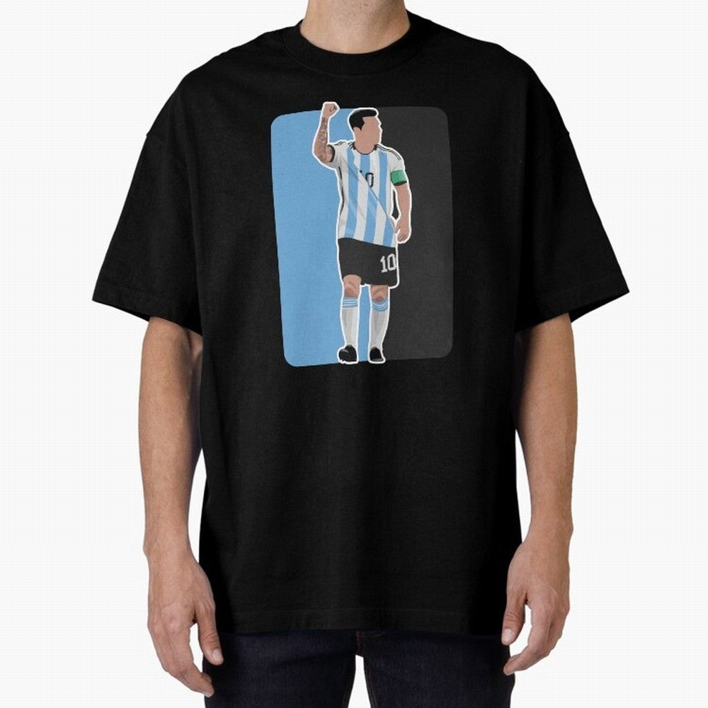 Messi World Cup 2022 Oversized T-Shirt Follow Every Goal of FIFA World Cup 2026 Group Stage Celebrating Cristiano Ronaldo, France Energy, Classic Soccer Heritage, Championship Pressure, Fan Loyalty and International Pride; Made for Die Hard