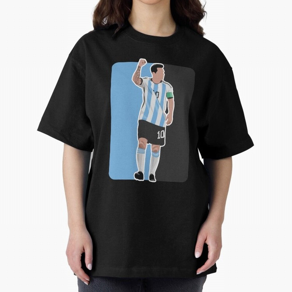 Messi World Cup 2022 Oversized T-Shirt Follow Every Goal of FIFA World Cup 2026 Group Stage Celebrating Cristiano Ronaldo, France Energy, Classic Soccer Heritage, Championship Pressure, Fan Loyalty and International Pride; Made for Die Hard