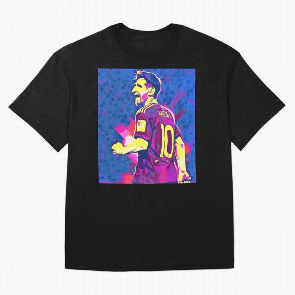 Lionel Messi art Oversized T-Shirt Show Fan Pride Across Match Day Hype around FIFA World Cup 2026 USA Canada Mexico, Messi and Cristiano Ronaldo, Spain and Netherlands, Sports Nostalgia, International Competition, Famous Players and Unforgettable
