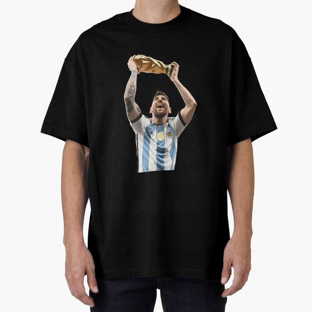 Lionel Messi Lifting The World Cup Essential T-Shirt Carry the Dream of Match Day Hype around FIFA World Cup 2026 Group Stage, CR7, France, Stadium Memories, Football Loyalty, International Chants and Championship Tradition; Ideal for Passionate