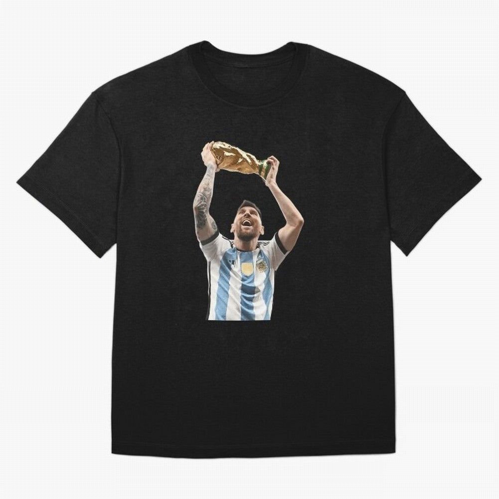 Lionel Messi Lifting The World Cup Essential T-Shirt Carry the Dream of Match Day Hype around FIFA World Cup 2026 Group Stage, CR7, France, Stadium Memories, Football Loyalty, International Chants and Championship Tradition; Ideal for Passionate