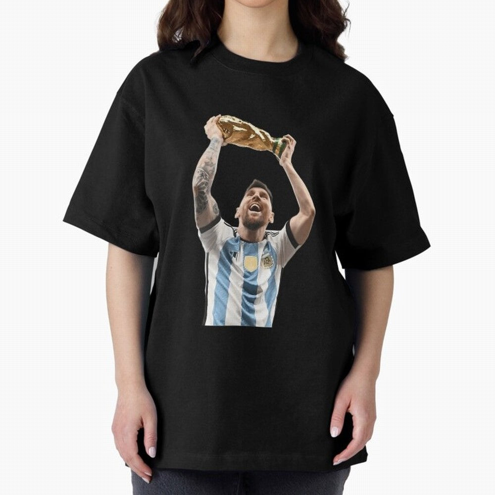 Lionel Messi Lifting The World Cup Essential T-Shirt Carry the Dream of Match Day Hype around FIFA World Cup 2026 Group Stage, CR7, France, Stadium Memories, Football Loyalty, International Chants and Championship Tradition; Ideal for Passionate