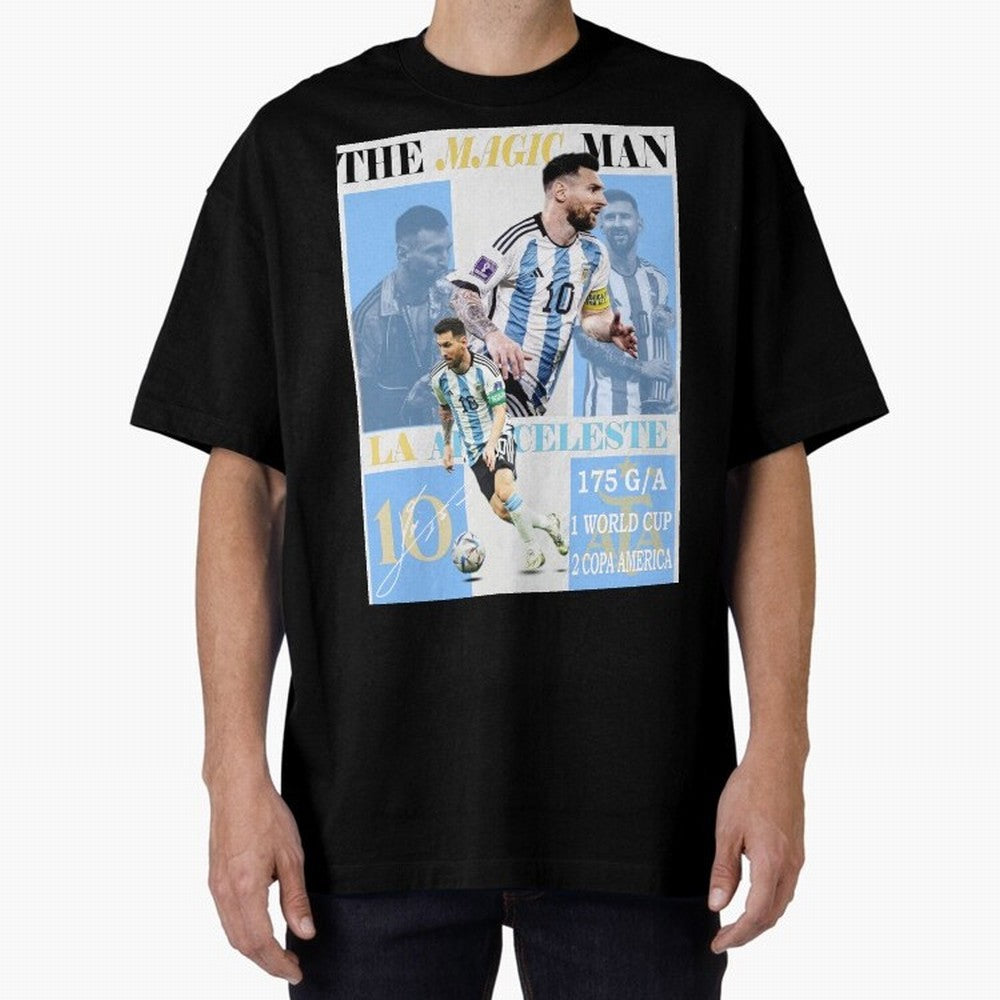 Lionel Messi Argentina World Cup 2022 Champion Victory Poster Oversized T-Shirt Carry National Pride through FIFA World Cup 2026 USA Canada Mexico Spirit, Capturing Brazil, CR7, Championship Spirit, Famous Goals, Roaring Crowds and International