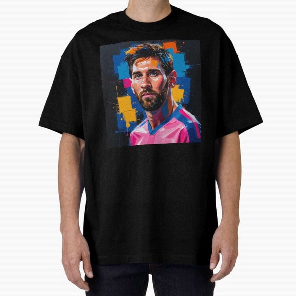 Vibrant Artistic Portrait of Lionel Messi (GOAT) - Digital painting (Version 4) Classic T-Shirt Fuel Your Fan Pride for FIFA World Cup 2026 Spirit, Featuring Portugal, Haaland and Mbappe, Supporter Pride, Iconic Celebrations, Legendary Names and