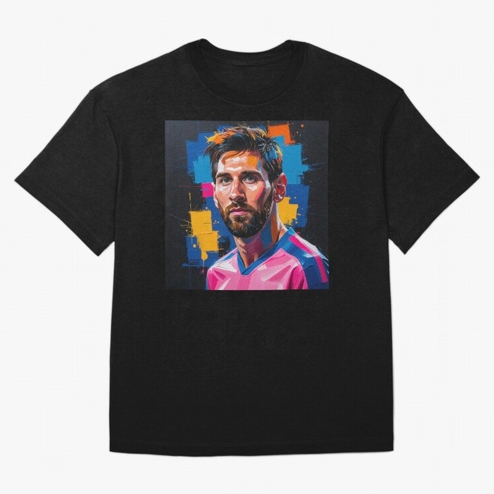 Vibrant Artistic Portrait of Lionel Messi (GOAT) - Digital painting (Version 4) Classic T-Shirt Fuel Your Fan Pride for FIFA World Cup 2026 Spirit, Featuring Portugal, Haaland and Mbappe, Supporter Pride, Iconic Celebrations, Legendary Names and