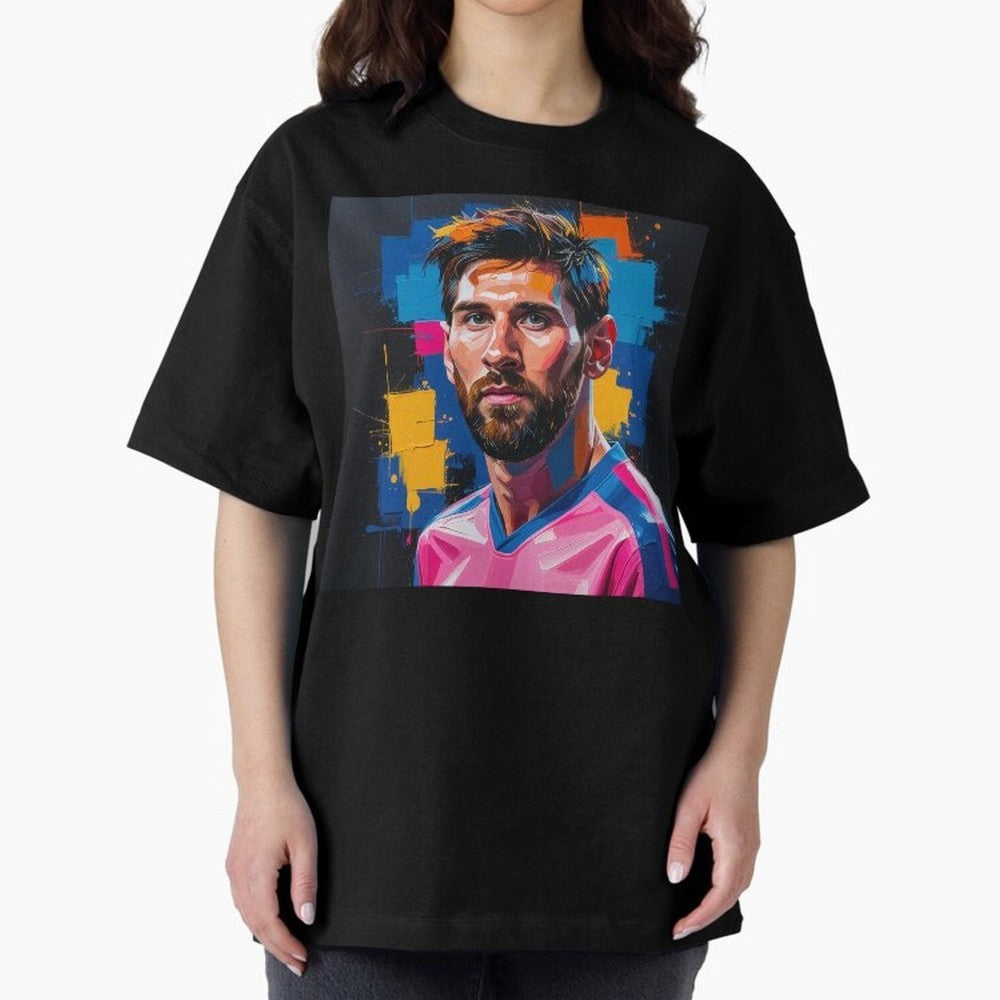 Vibrant Artistic Portrait of Lionel Messi (GOAT) - Digital painting (Version 4) Classic T-Shirt Fuel Your Fan Pride for FIFA World Cup 2026 Spirit, Featuring Portugal, Haaland and Mbappe, Supporter Pride, Iconic Celebrations, Legendary Names and