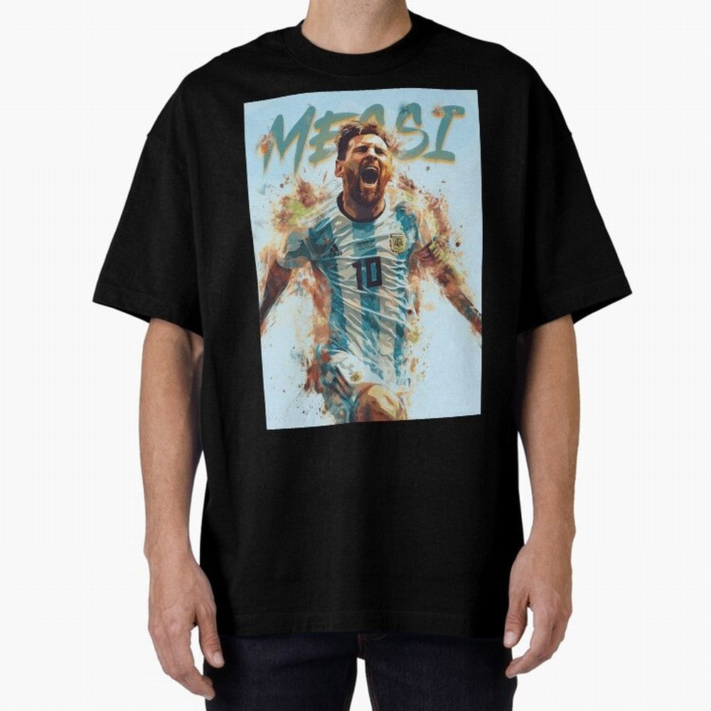 Messi The GOAT Oversized T-Shirt Relive Global Football Passion for FIFA World Cup 2026 USA Canada Mexico, Celebrating Haaland, England, Game Day Rituals, Football Legends, Country Pride and the Road to the Final; Perfect for Supporters Who Want