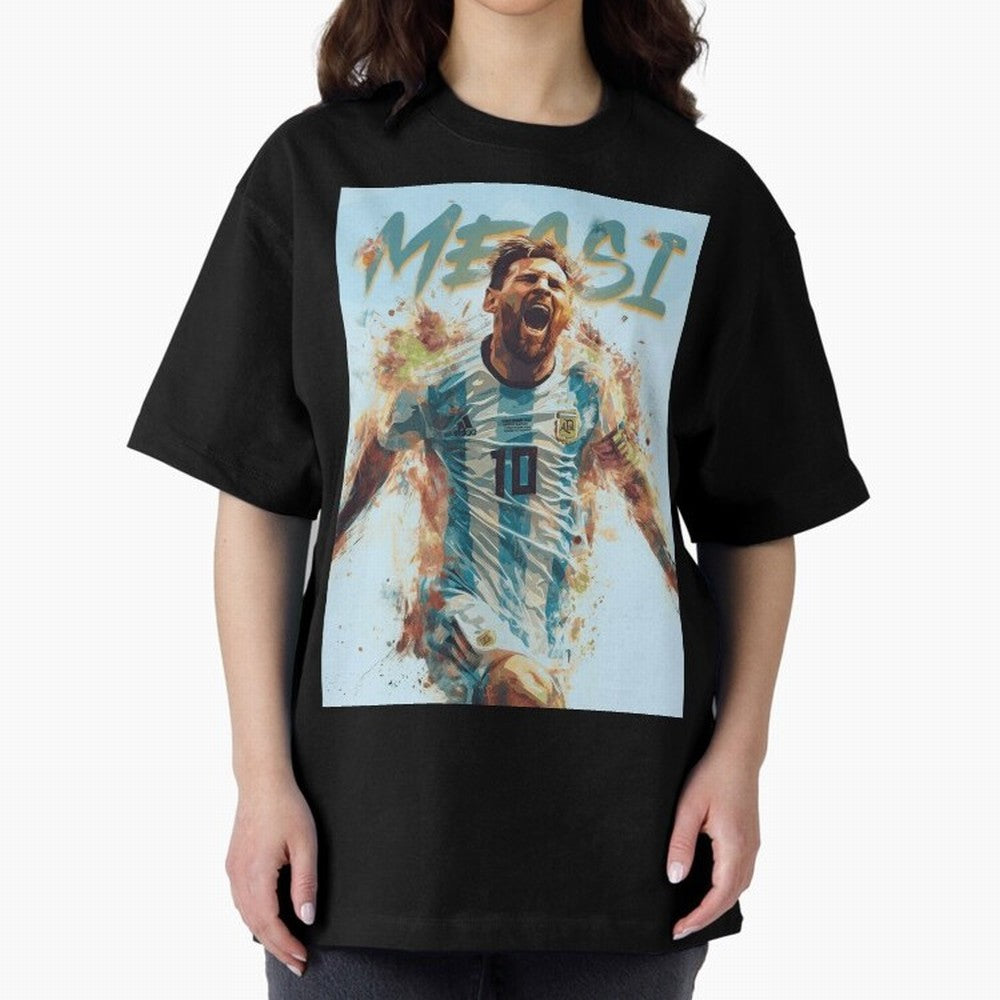 Messi The GOAT Oversized T-Shirt Relive Global Football Passion for FIFA World Cup 2026 USA Canada Mexico, Celebrating Haaland, England, Game Day Rituals, Football Legends, Country Pride and the Road to the Final; Perfect for Supporters Who Want