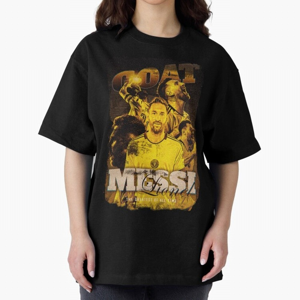Messi The GOAT Oversized T-Shirt Showcase FIFA World Cup 2026 for Fans of Cristiano Ronaldo, Haaland and CR7 and Brazil, Bringing Global Supporter Spirit, Legendary Goals, National Colors and Tournament Celebration; Made for Collectors Who Enjoy
