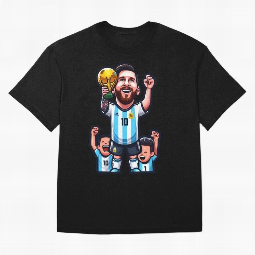 Lionel Messi Digital Print on T-Shirt Classic T-Shirt Celebrate the Road through FIFA World Cup 2026 Spirit, Celebrating England, France and Netherlands, Haaland, Football History, Final Match Energy, Crowd Noise and Once in a Lifetime Moments;
