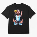 Lionel Messi Digital Print on T-Shirt Classic T-Shirt Celebrate the Road through FIFA World Cup 2026 Spirit, Celebrating England, France and Netherlands, Haaland, Football History, Final Match Energy, Crowd Noise and Once in a Lifetime Moments;